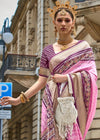 Pastel Pink Printed Patola Silk Saree