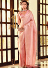 Pastel Pink Woven Kanjivaram Saree