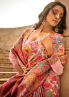 Pastel Pink Woven Kashmiri Jamawar Saree