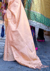 Pastel Pink Woven Soft Silk Kanjivaram Saree