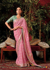 Pastel Pink Zari Woven Fancy Dola Silk Designer Saree