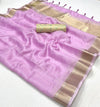 Pastel Purple Chiffon Handloom Saree