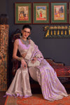 Pastel Violet Festive Wear Banarasi Katan Silk Saree