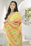 Pastel Yellow Linen Cotton Saree