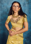 Pastel Yellow Paithani Tissue Silk Saree
