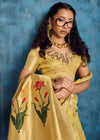 Pastel Yellow Paithani Tissue Silk Saree