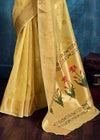 Pastel Yellow Paithani Tissue Silk Saree