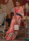 Peach Banarasi Kashmiri Silk Saree