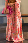 Peach Jamawar Kashmiri Cotton Silk Saree