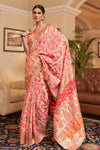 Peach Kashmiri Pashmina Saree