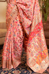 Peach Kashmiri Pashmina Saree