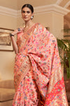 Peach Kashmiri Pashmina Saree