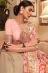 Peach Kashmiri Pashmina Saree