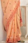 Peach Linen Cotton Saree