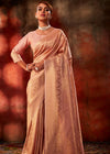 Peach Woven Kanjivaram Satin Silk Saree