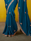 Peacock Blue Georgette Saree