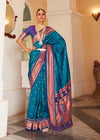 Peacock Blue Paithani Soft Silk Saree