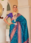 Peacock Blue Paithani Soft Silk Saree