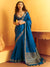 Peacock Blue Woven Designer Tussar Silk Saree