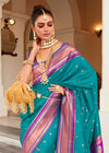 Peacock Green Paithani Soft Silk Saree