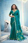 Peacock Teal Banarasi Silk Saree