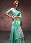 Pearl Aqua Blue Digital Printed Soft Silk Saree