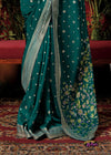 Pearl Opal green Zari Woven Fancy Dola Silk Designer Saree