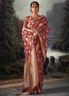 Pearl Violet Woven Banarasi Organza Silk Saree