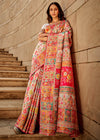 Pearl White Woven Kashmiri Jamawar Saree