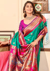 Persian Green Woven Paithani Soft Silk Saree