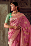 Persian Pink Banarasi Dola Silk Designer Saree