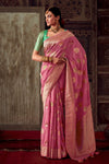 Persian Pink Banarasi Dola Silk Designer Saree