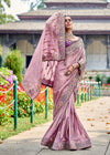 Persian Pink Woven Banarasi Designer Silk Saree