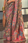 Pewter Grey Jamawar Kashmiri Cotton Silk Saree