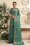 Pine Green Zari Woven Kanjivaram Saree