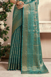 Pine Green Zari Woven Kanjivaram Saree