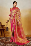 Pink and Gold Kanjivaram Silk Saree