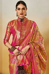 Pink and Gold Kanjivaram Silk Saree