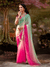 Pink Embroidered Designer Organza Silk Saree With Contrast Blouse