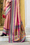 Pink Gold Tissue Ikat Silk Saree