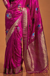 Pink Handloom Satin Silk Saree