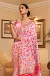 Pink Kashmiri Pashmina Saree