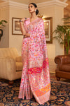 Pink Kashmiri Pashmina Saree