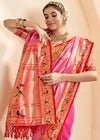 Pink Paithani Tissue Silk Saree