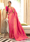 Pink Zari Woven Kanjivaram Saree