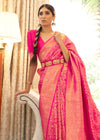 Pink Zari Woven Kanjivaram Saree