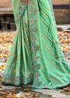 Pista Green Banarasi Designer Silk Saree