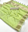 Pista Green Chiffon Handloom Saree