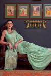 Pista Green Festive Wear Banarasi Katan Silk Saree