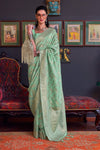 Pista Green Festive Wear Banarasi Katan Silk Saree